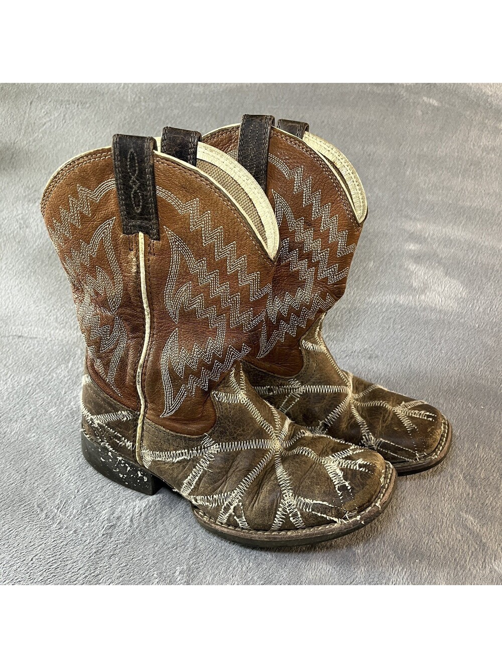 Ariat Phantom Tycoon Cowboy Western Boots Brown Kids Size 13.5